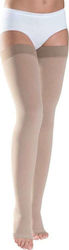 Sigvaris Top Fine Select 701 Open Toe Graduated Compression Thigh High Stockings with Silicone Long 18-21 mmHg Beige