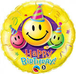 Balloon Foil Birthday-Celebration Round Yellow Smiley Faces