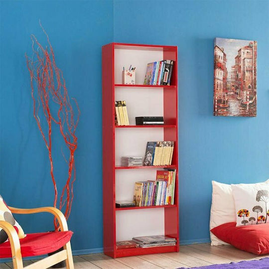 Βιβλιοθήκη Max Κόκκινη 58x23x170εκ.