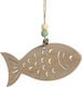 Parisis Wooden Fish Decorative Element for Wedding Favors Beige Hanging Wooden 1pcs