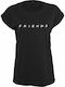 Merchcode Γυναικείο T-shirt Logo σε Μαύρο χρώμα
