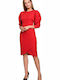 Stylove S284 Midi Dress 3/4 Sleeve Red 158472