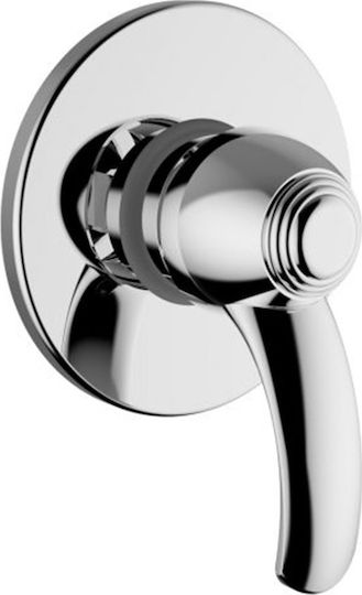 Ottone Meloda Jar 2 Built-in Faucet Mixer for Shower 1 Exit Silver