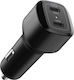 Spigen PC2000 Car Charger 65W 3A Fast Charging with Ports: 2xType-C Black Color