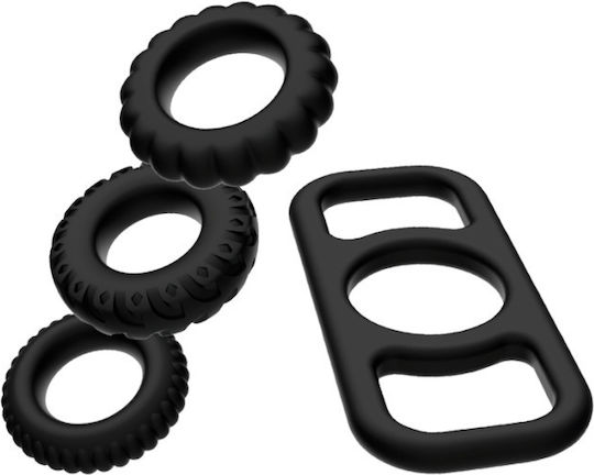 Addicted Toys 4 Cock Rings Set Black