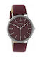 Oozoo Timepieces Watch with Burgundy Leather Strap