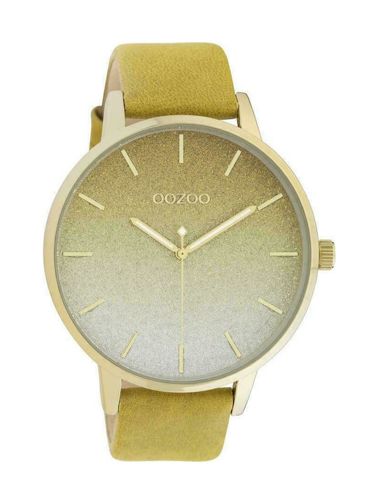 Oozoo Timepieces Ρολόι με Κίτρινο Δερμάτινο Λουράκι