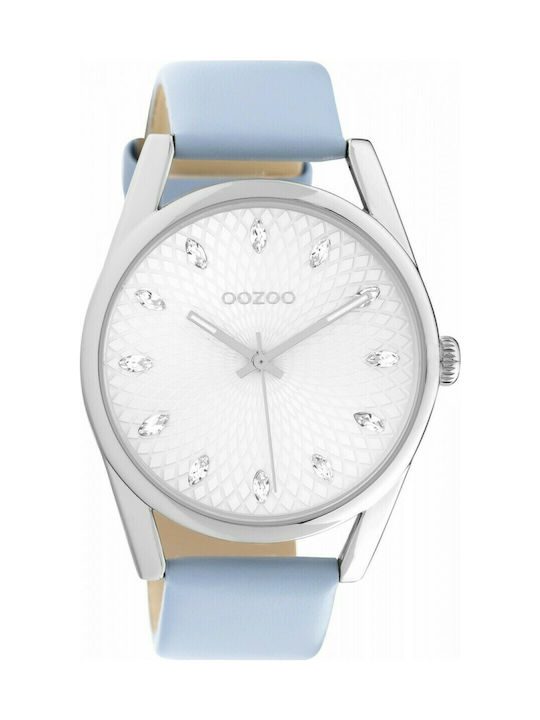 Oozoo Timepieces Ρολόι με Μπλε Δερμάτινο Λουράκι