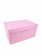 Fabric Storage Box with Lid Pink 44x33x22cm