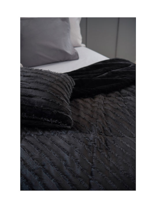 Palamaiki Διακοσμητική Μαξιλαροθήκη Gwen Fleece Black 50x50εκ.