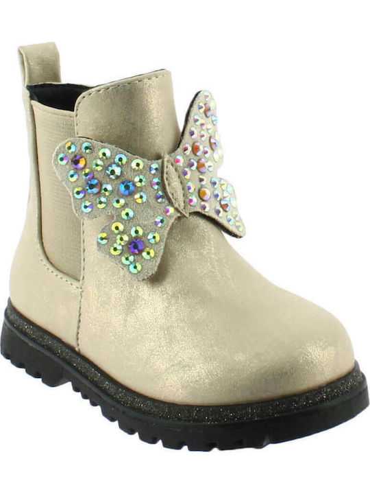 Anatomical Kids Boots with Zipper Gold