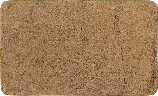 Beauty Home Rutschfestes Baumwoll-Badematte 3357ΤΠ Braun 60x90cm