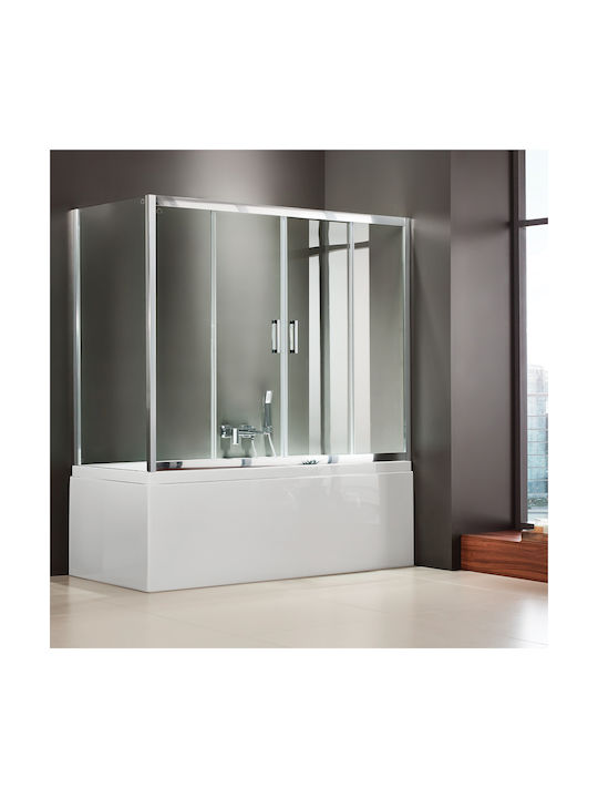 Bath cubicle Axis Bath Slider 2+2 + Side panel SLB2X160T-100+SPBX70T-100 160x70x140Y transparent