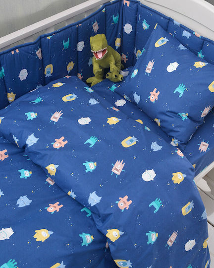 Rythmos Busters Crib Bumpers Classic Inside Blue 43x200cm Rythmos Busters Crib Bumpers Classic Inside Blue 43x200cm