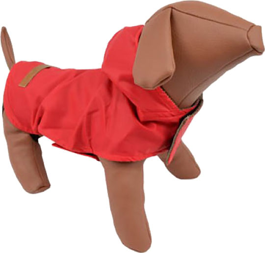 Woofmoda 933-1101 Hundemantel Wasserdicht Kapuzen Rot mit Rückenlänge 50 cm.