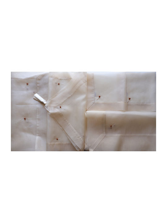 Mc Decor Tablecloth with Embroidery Set 5pcs 50291 Ecru