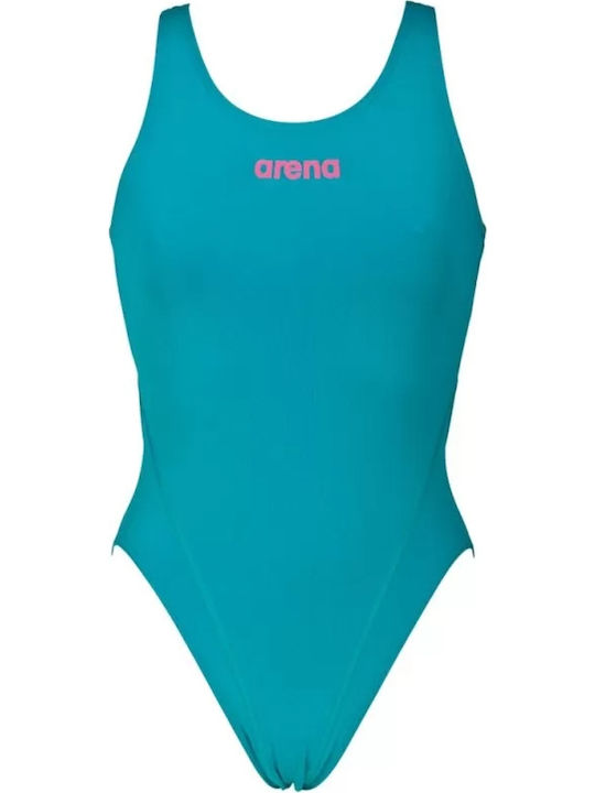 Arena Wide Strap Open Back Swimsuit Turquoise