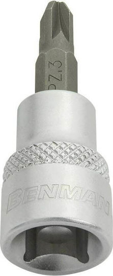 Benman Socket 3/8'' For Pozidriv Screws Walnut with Philips Head and Socket 3/8'' Pz4x48mm
