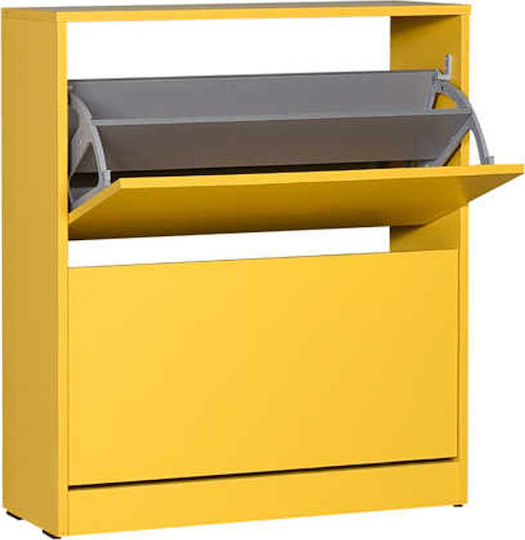 Suport pentru pantofi Flat Duo cu 2 Rafturi Galben L73xW26xH84cm