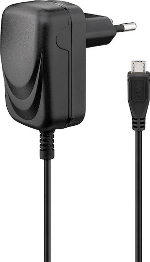 Goobay Φορτιστής με Ενσωματωμένο Καλώδιο micro USB 5W Μαύρος (49529)