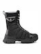 Leather Women's Ankle Boots with Medium Heel Black