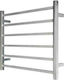 Warmup 6 Bar Ladder - Square Polished Electric Towel Rail 95W 60x65cm Silver