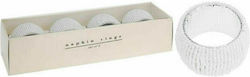 JK Home Decoration Inel de șervețel Plastic Alb 8pcs