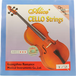 Alice Music A803 Cello 1/2 Μονές Χορδές Steel 4τμχ