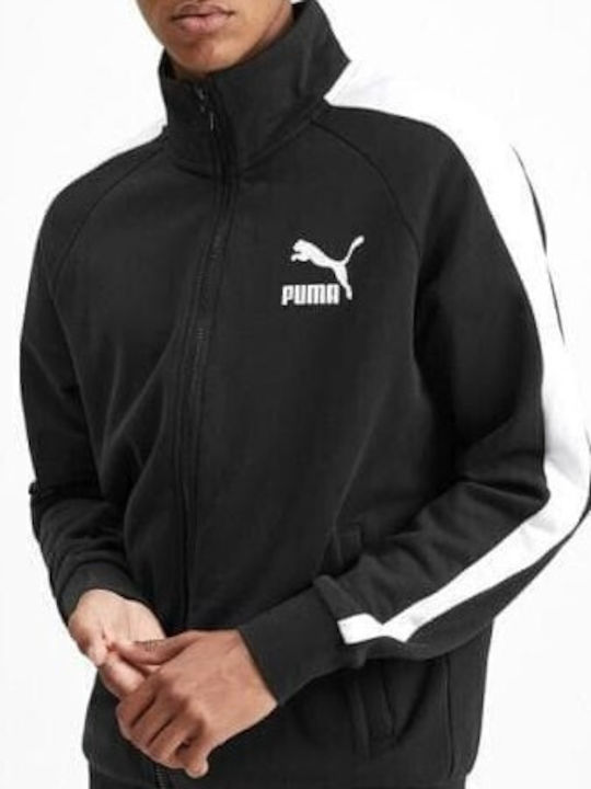 Puma Iconic T7 Men's Sweatshirt Jacket with Pockets Black