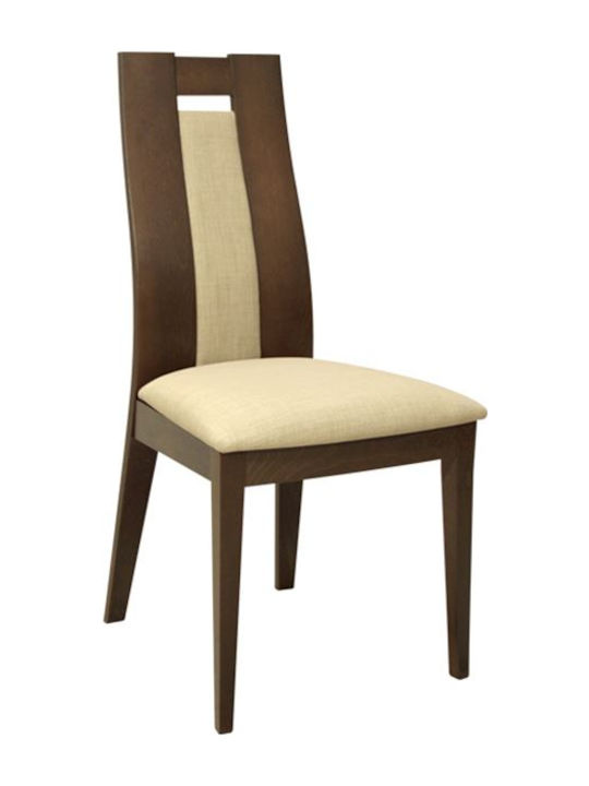 HM0068 Dining Room Wooden Chair Walnut / Beige 50x52x101cm 2pcs HM0068.01