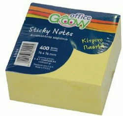 Groovy Post-it Notes Pad Cube 400 Sheets Yellow 7.6x7.6cm