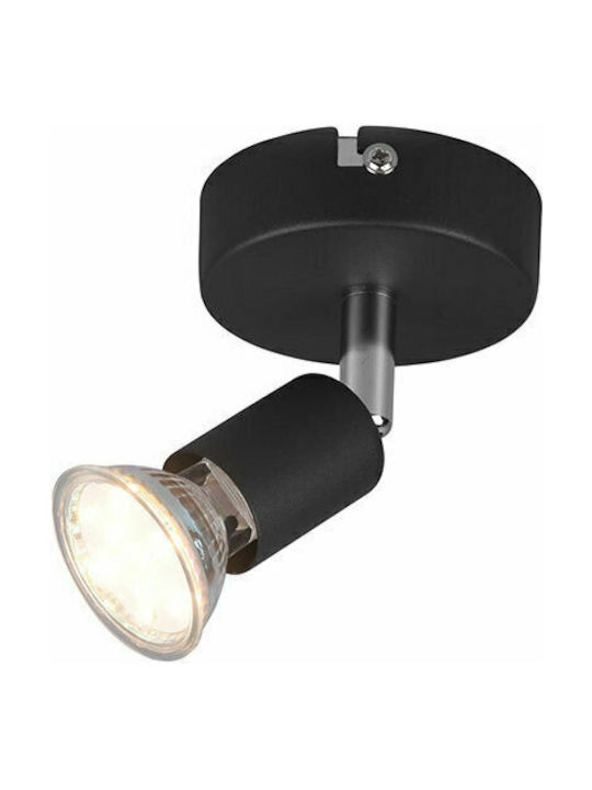 Trio Lighting Paris Single Spot with Socket GU10 in Black Color