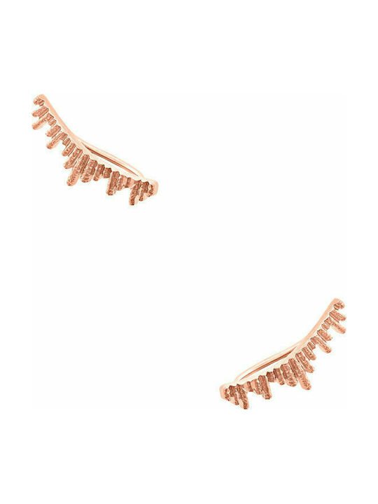 Silver earrings climbers "Ventalia" rose gold plated