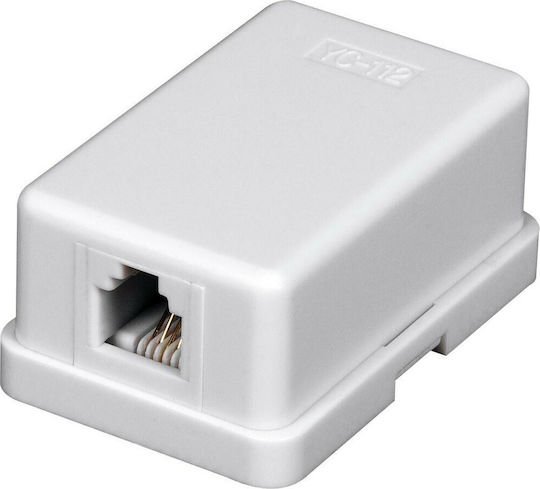 VK Lighting Telephone Socket with Single Frame in White Color