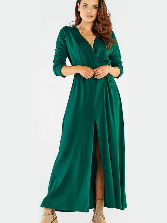 Awama Maxi All Day Φόρεμα Κρουαζέ Πράσινο