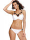 Marko Underwire Bikini Set Bra & Slip Bottom M-542 with Adjustable Straps White 129445