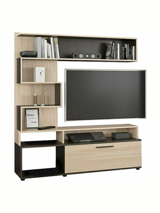 Jasper Living Room TV Unit Natural / Wenge L151.5xW37.5xH169.5cm