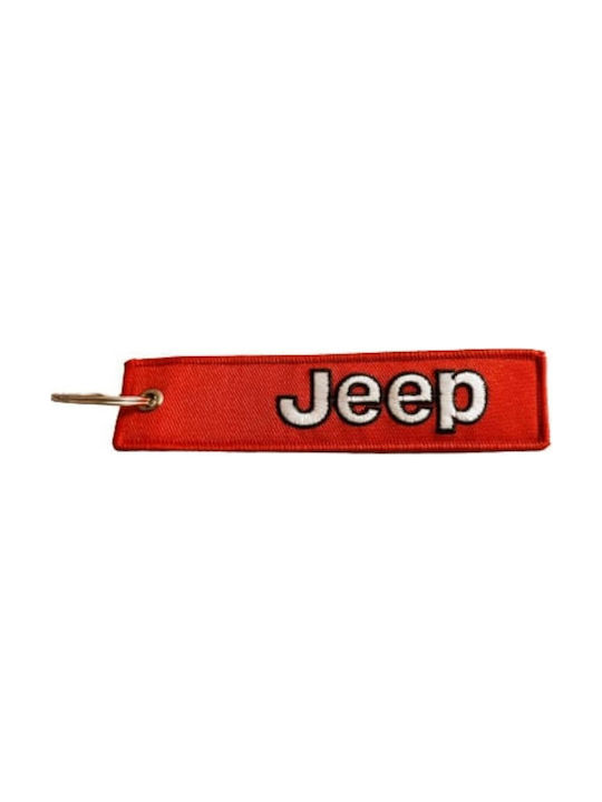 Jeep Schlüsselanhänger Jeep Stoff Rot