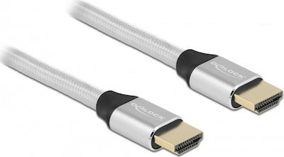 DeLock Geflochten Kabel HDMI-Stecker - HDMI-Stecker 0.5m Silber