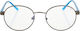 Opal Metallic Blue Light Blocking Glasses Black