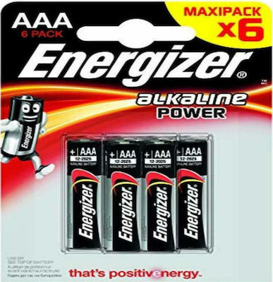 Energizer Power Αλκαλικές Μπαταρίες AAA 1.5V 6τμχ