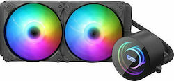 Darkflash DX-240 RGB Wasserkühlung für Prozessor Doppelter Ventilator 120mm für Sockel AM4/AM5/1200/115x