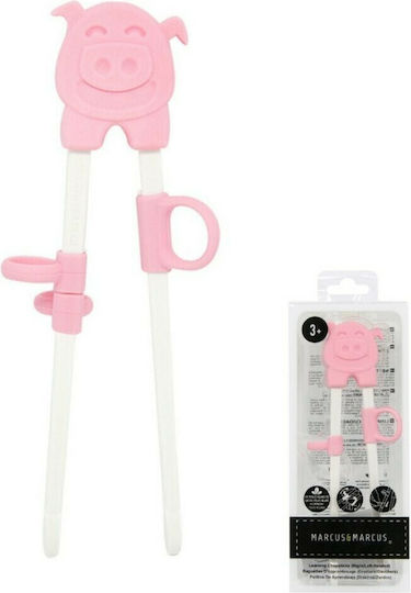 Marcus & Marcus Pink Pig Plastic Chopsticks