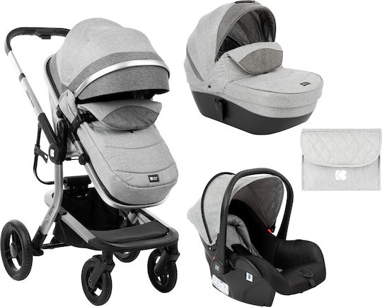 Kikka Boo Irene Verstellbar 3 in 1 Baby Kinderwagen Geeignet für Neugeborene Gray 10.7kg