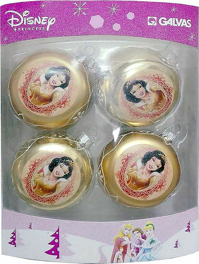 Princess Висяща Топка Украса Златиста 7.5бр Комплект 4бр