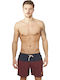Men's Swimwear Shorts Navy Burgundy Striped