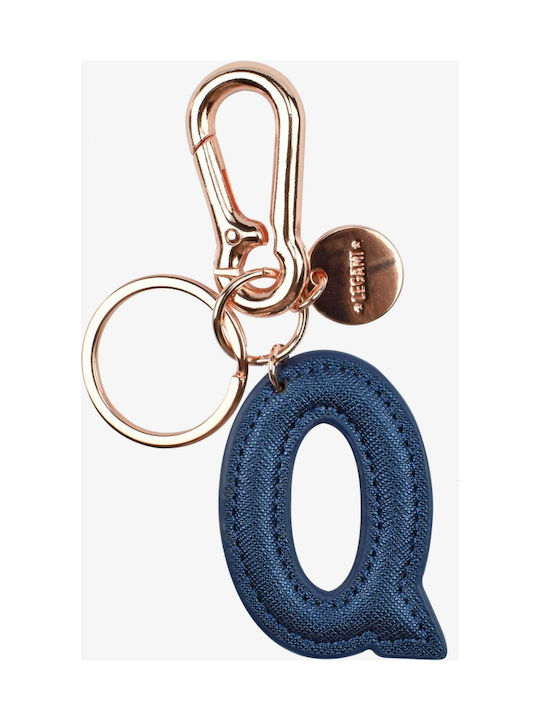 Legami Milano Keychain My Q Leather Monogram Blue