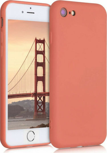 KWmobile Rubberized Umschlag Rückseite Silikon Neon Coral (iPhone SE 2022/2020/8/7)