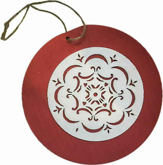 Hanging Ball Ornament Ornament Wooden Red