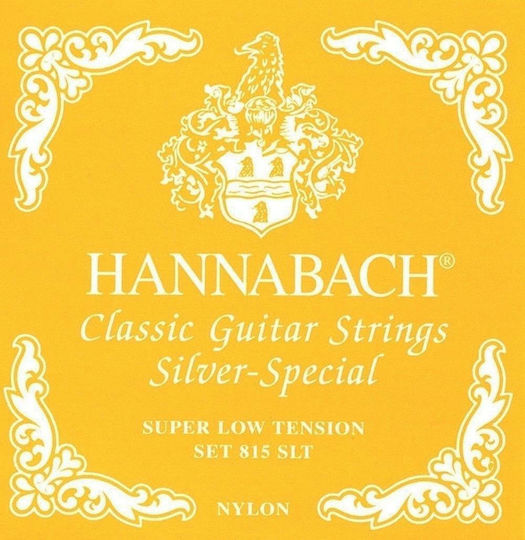 Hannabach Silver Special 815 Super Low Tension Single Nylon Classical Guitar Strings 6 Pieces